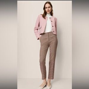 Ann Taylor Brown and Purple Curvy Straight Leg Pants